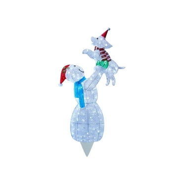 DVKOVI Stake Christmas Decorations Christmas Snowman Dog Shaped LED Outdoor Yard Decorations For Christmas Snowy DecorA
