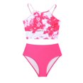 thumbnail image 1 of DVKOVI Summer 12 -16 Teen Girls Swimsuit Skintight Bodysuit Bikini for Girl 2024 Tie Dye Girls' Swimwear Two Piece Bathing Suit Teen's Tankini Set, 1 of 4