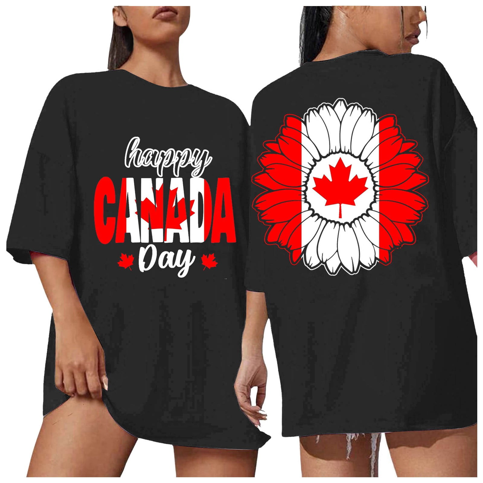 DVKOVI Summer Tops for Women 2024 Canada Day Shirt for Women Maple Leaf ...