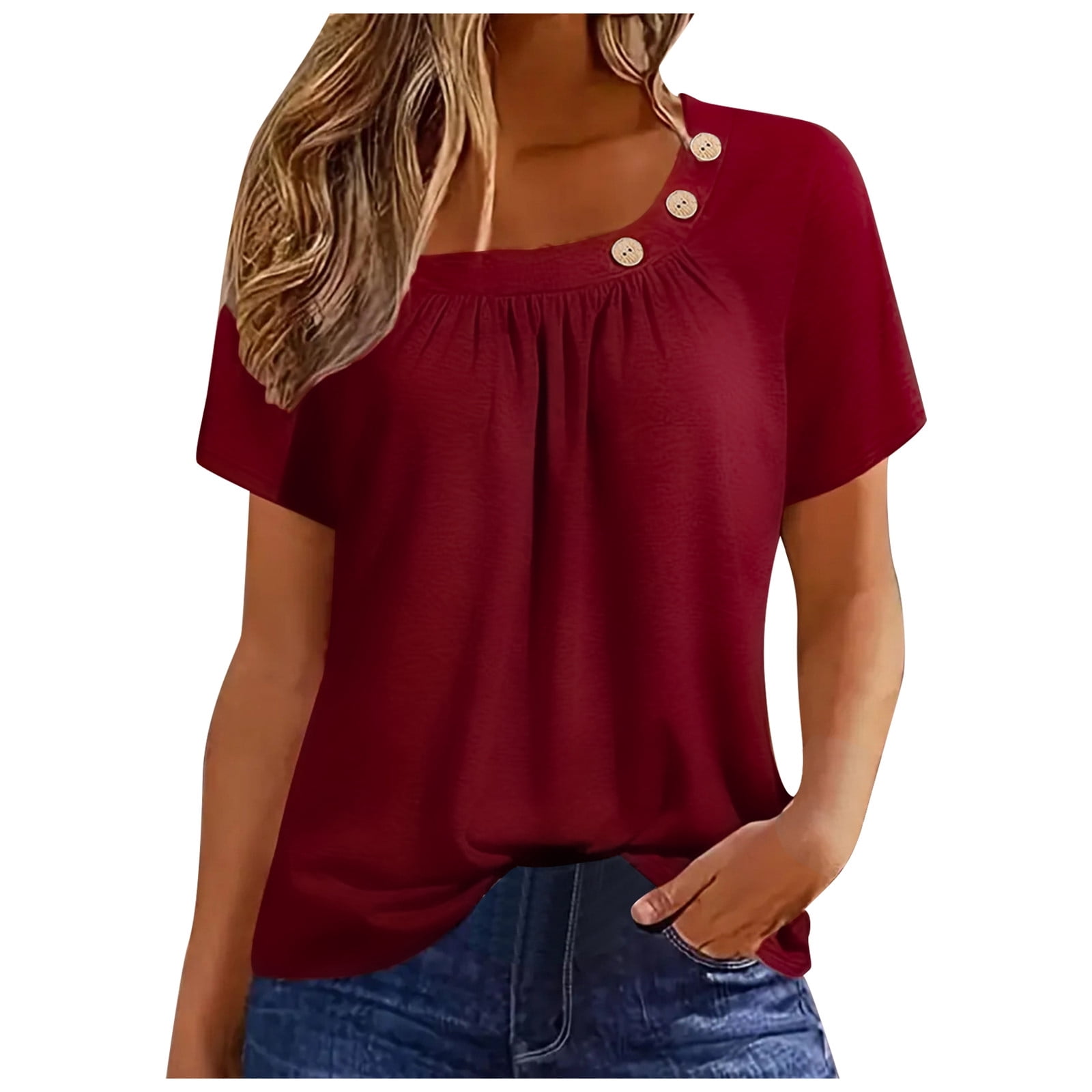 DVKOVI Teen Clothes Ladies Tshirts Short Sleeve Women's Short Sleeve