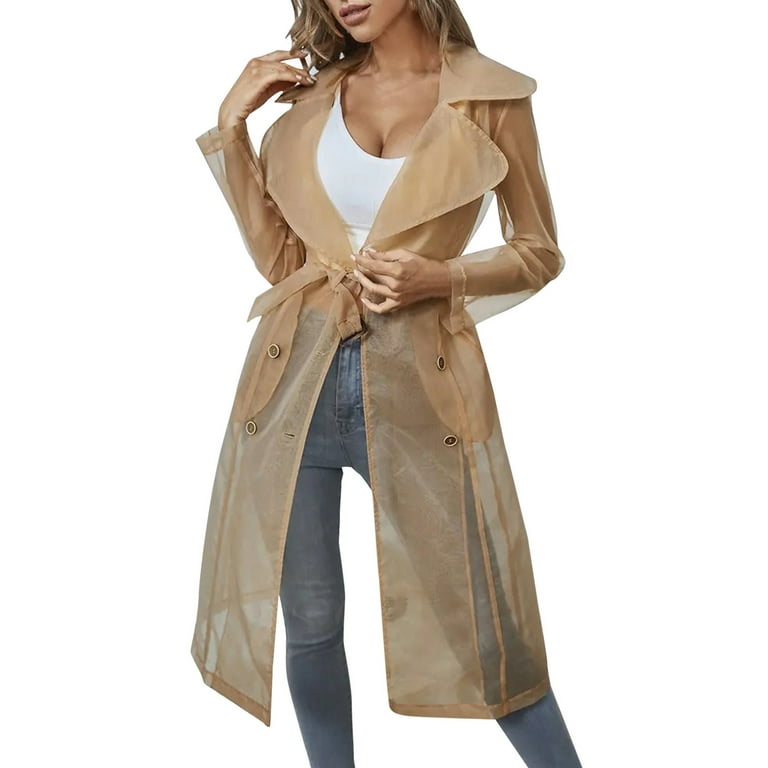 Sheer mesh trench coat new arrivals