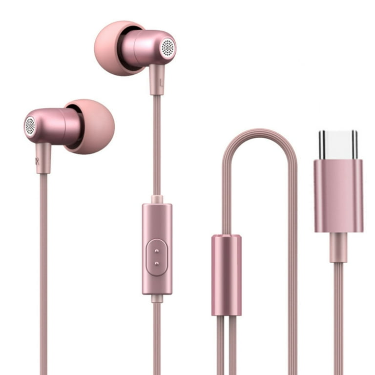 DVKOVI USB C Headphones Best Wired Earbuds Type C Wired Headphones Earbuds Wired in Ear Earphones with Mic Remote to Control Music Phone Calls and Volume Walmart