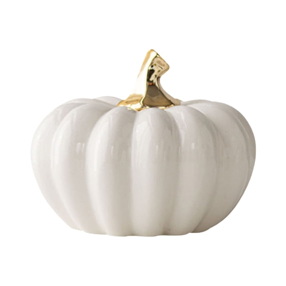 DVKOVI White Ceramic Pumpkin Decorations Halloween Thanksgiving Pumpkins Decor for Farmhouse Table Centerpiece B One Size