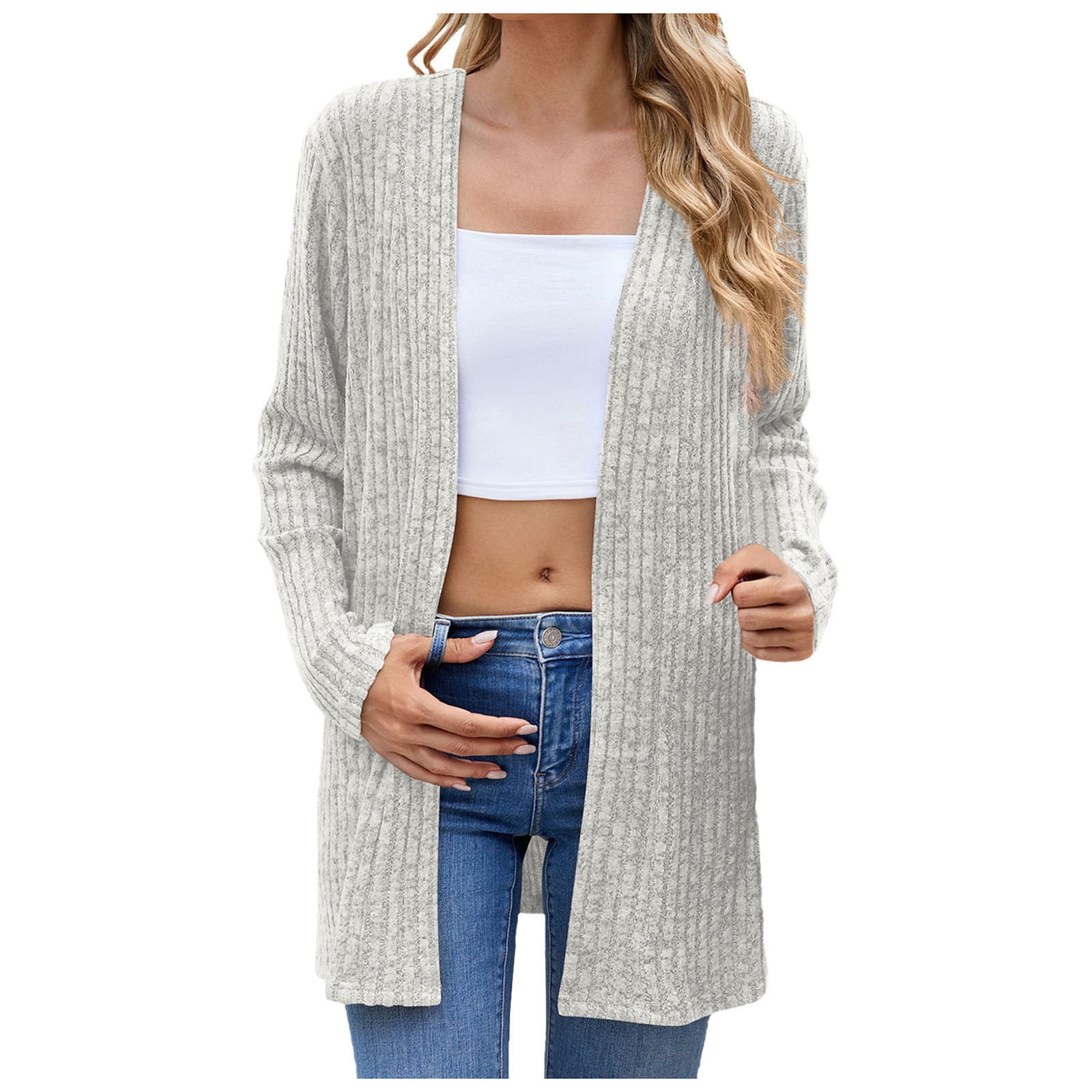DVKOVI Women Cardigans Lightweight Long Sleeve Lightweight Shirt Women Womens Crochet Cardigan Sweater Kimonos Boho Solid Color Long Sleeve Summer Open Front Outwear Light Gray M - Walmart.com