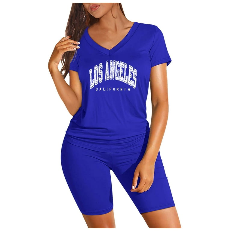 Women's V-Neck Short-Sleeved Letter Print Dress