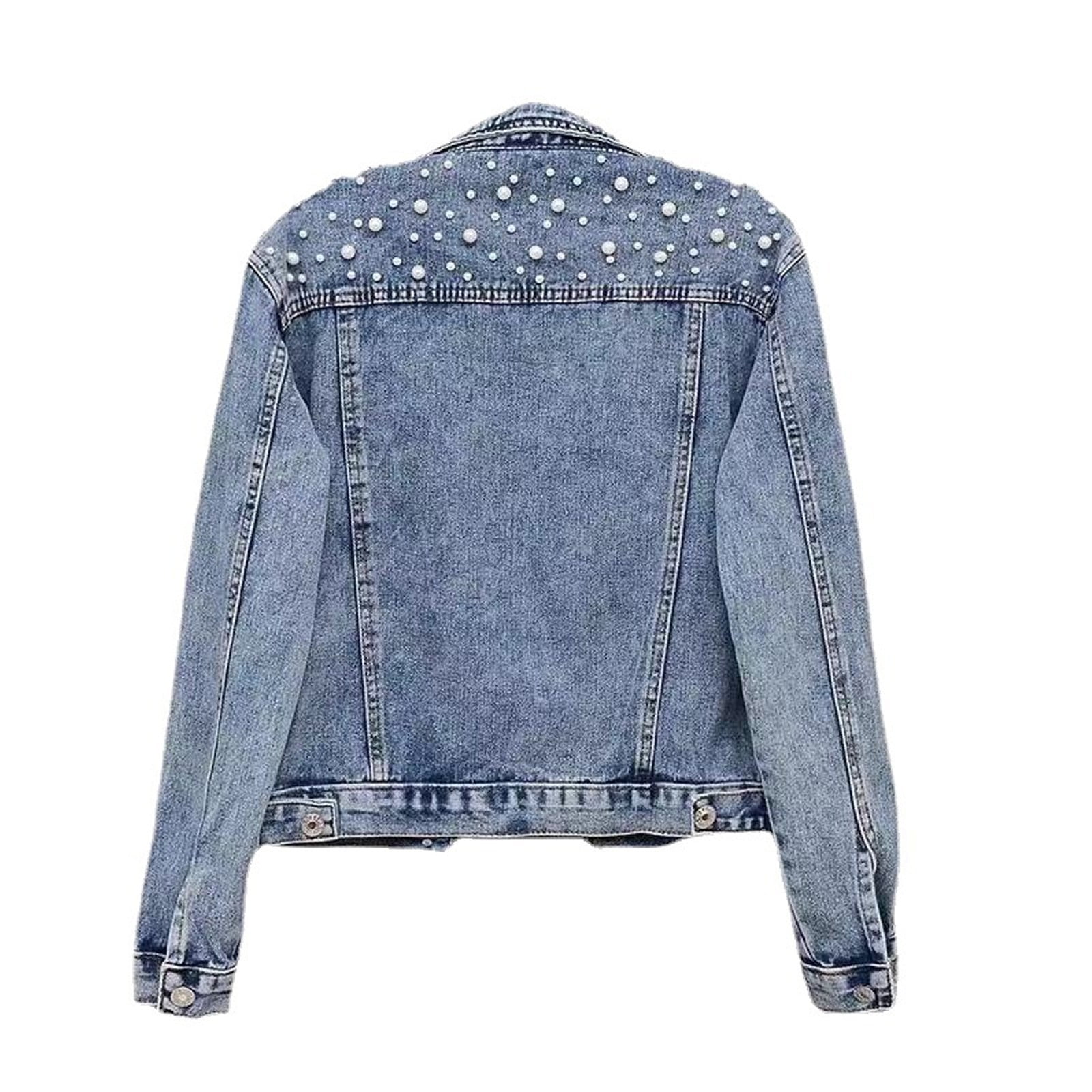 Embroidered Jacket Zaful Jean Jacket DVKOVI Women Oversized Denim