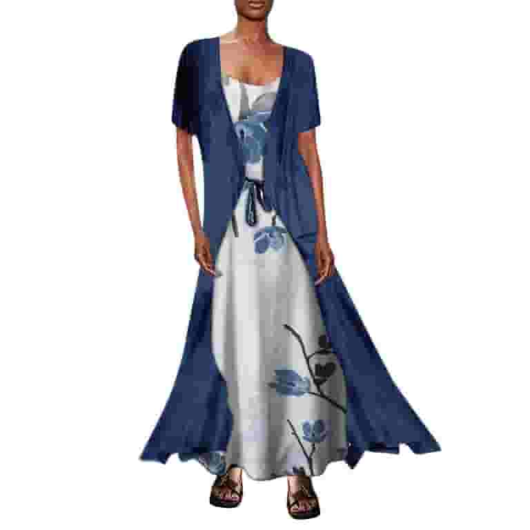 Small Floral Sling Long Dress Small Floral Sling Long Dress