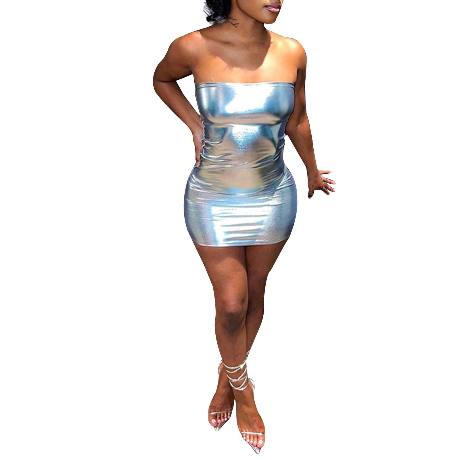 Sexy slim fit tube top hip dress