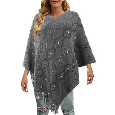 knitting thick women's loose shawl
