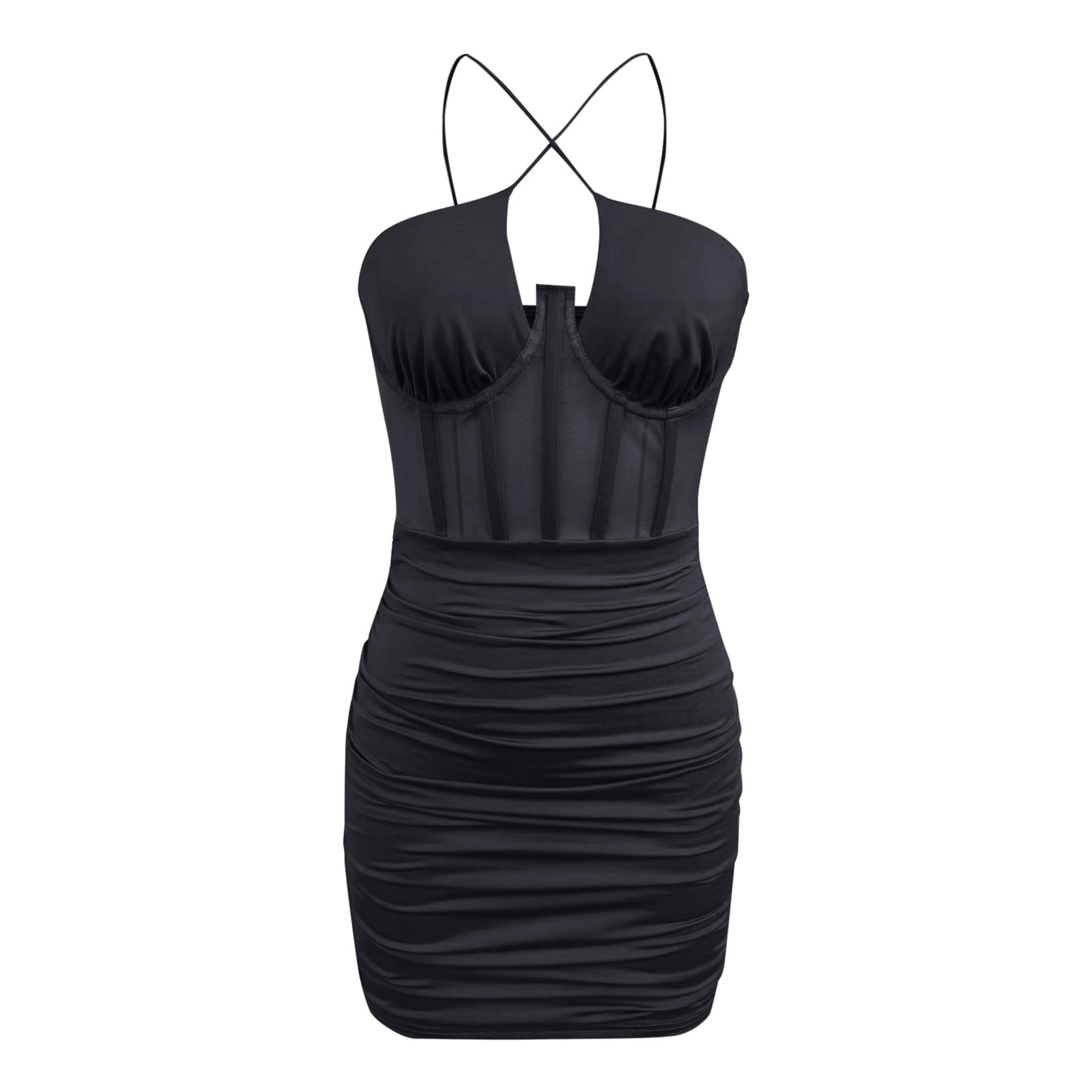 Women’s Wrap Mini Dress with Long Sheer Sleeves and Tie Waist main image 1