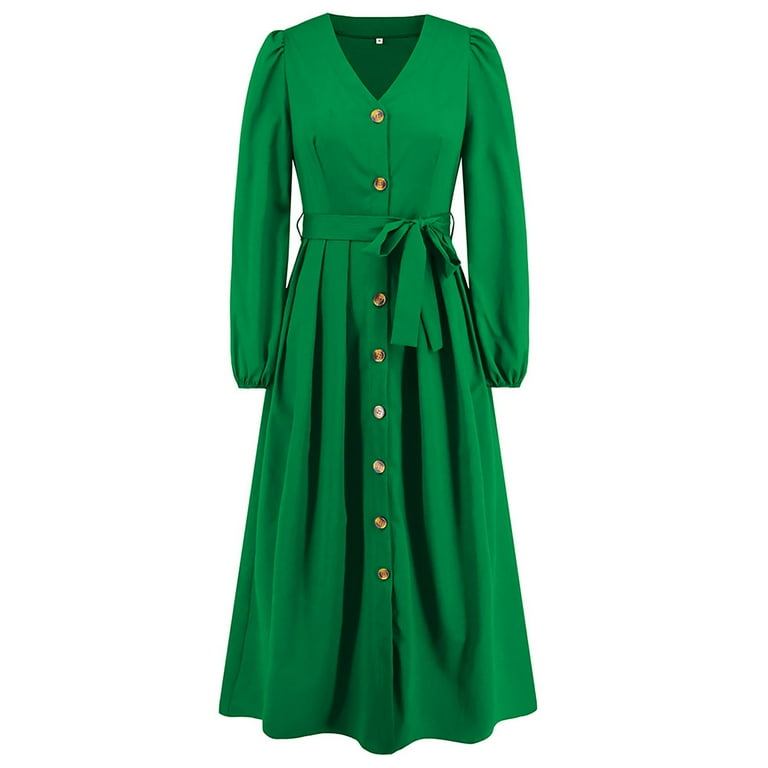 Women's solid color v-neck slim dress Women's solid color v-neck slim dress