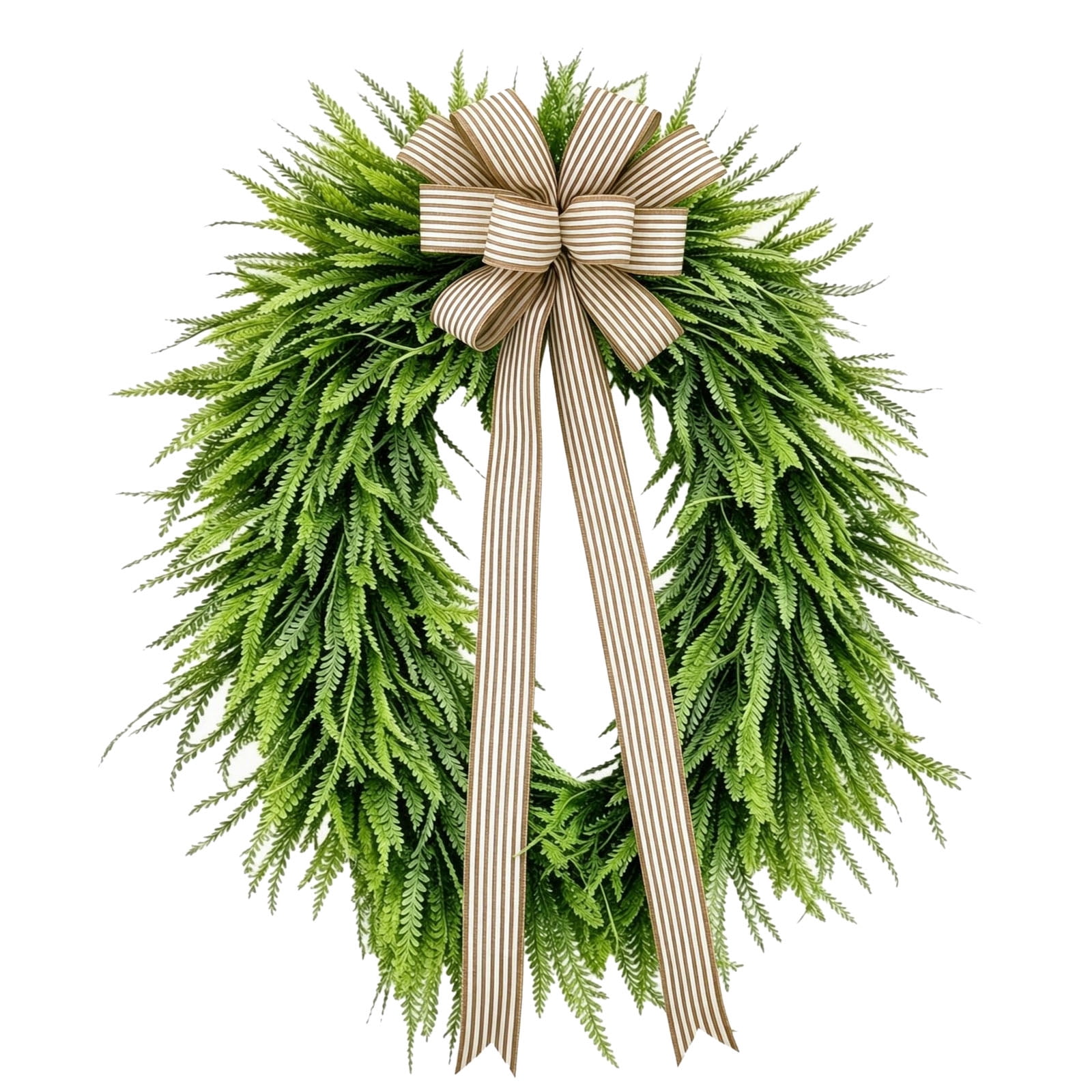 DVKOVI Wreaths for Front Door Spring Summer Greenery Boston Fern Leaf ...