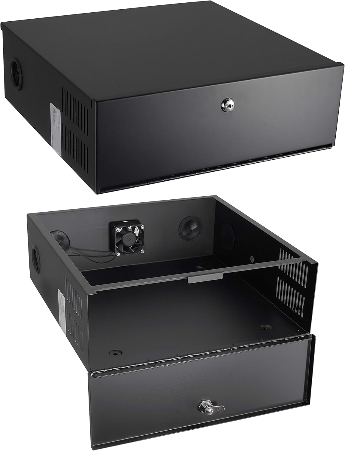 POCHAR Heavy Duty Security DVR Lock Box with AC Fan and Removable Lid ...