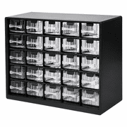 DVWY 25 Drawer Plastic Storage Cabinet with Clear Drawers, Small Parts Organizer for Garage, Hardware and Crafts