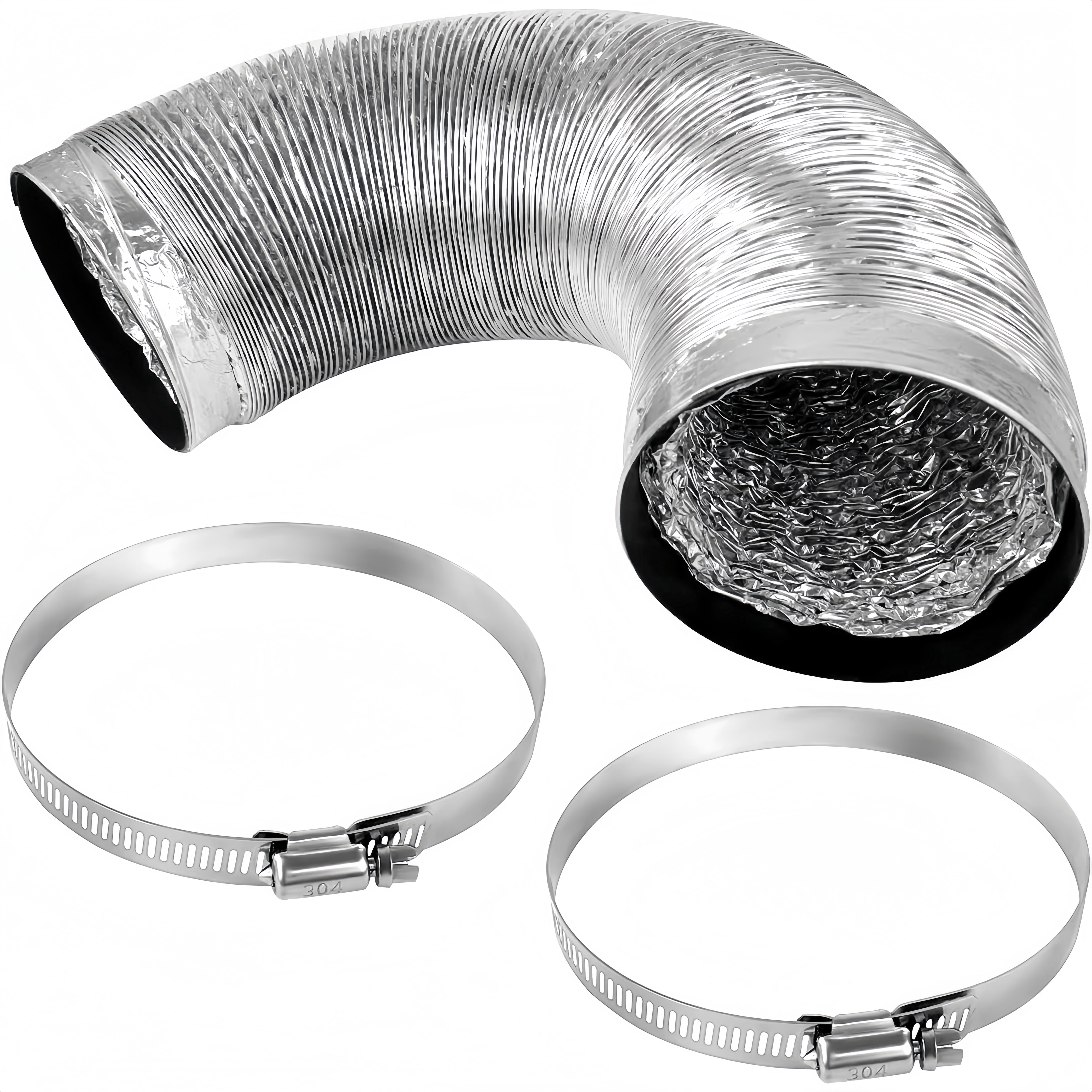 5 inch id 5 ft Flexible Aluminum Duct Hose for Dryer Range Hood Vent