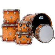 DW 333 Collectors Series Exotic 6-Piece Drum Shell Pack - Almond Burst Over Quilted Heartwood Maple