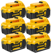 DW 6Pack 20V 8Ah Lithium-lon Battery Replacement Compact XR Design, High-Capacity Power, Compatiblewith DCB205 DCB200 DCB203 DCB206 DCB208 20-Volt Cordless Power Tools, Long-Lasting , Reliable and D