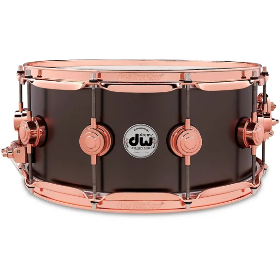 Collector's Series 14x6.5" Satin Black Over Brass Snare Drum With Copper Hardware