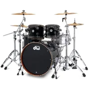DW Collectors Series Maple/Mahogany 4-Piece Drum Shell Pack - Gloss Black