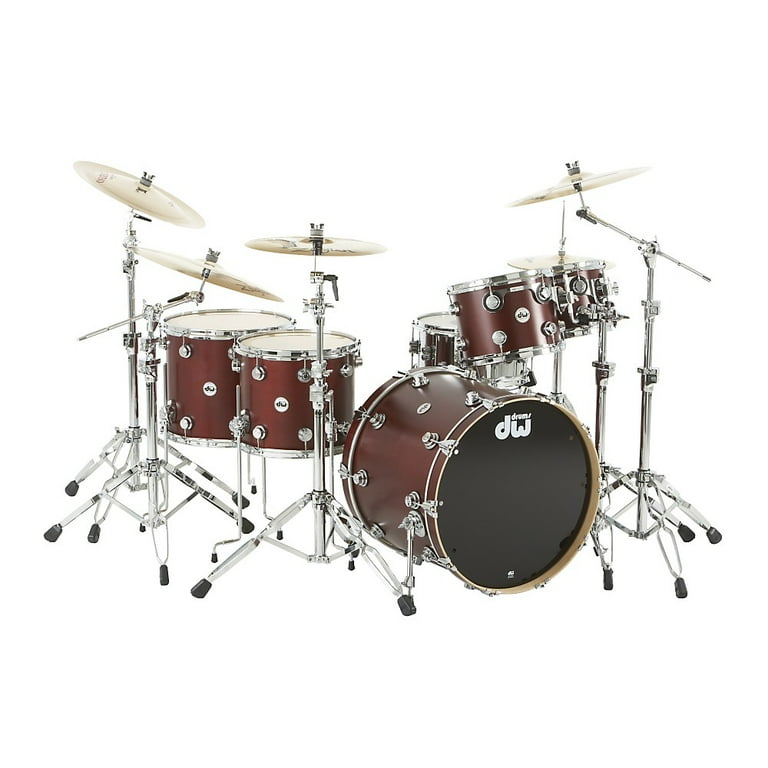 DW Collector s Series Satin Oil 5 Piece Shell Pack Ox Blood Red Chrome Hardware