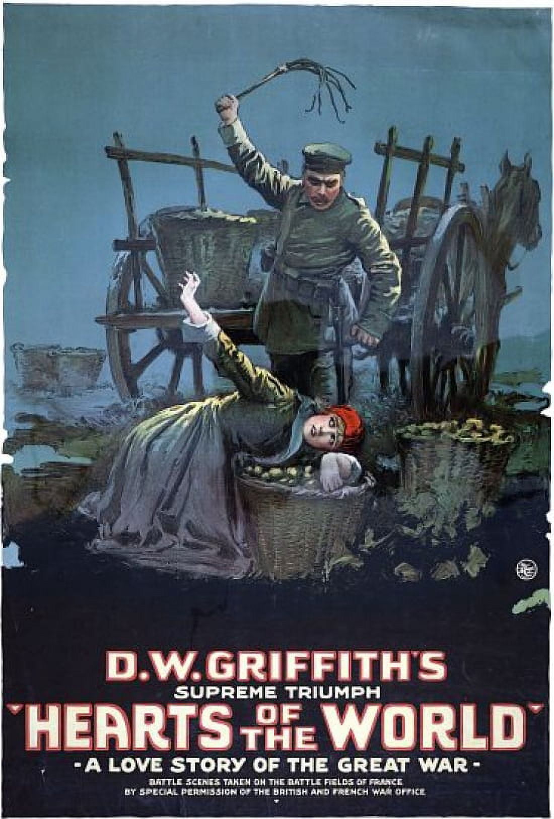 DW Griffith Hearts Of The World Vintage Movie Canvas Art - (18 x 24)