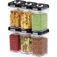 thumbnail image 1 of DWËLLZA KITCHEN 1L Black Airtight Food Storage Containers with Lids Set of 6, 1 of 7