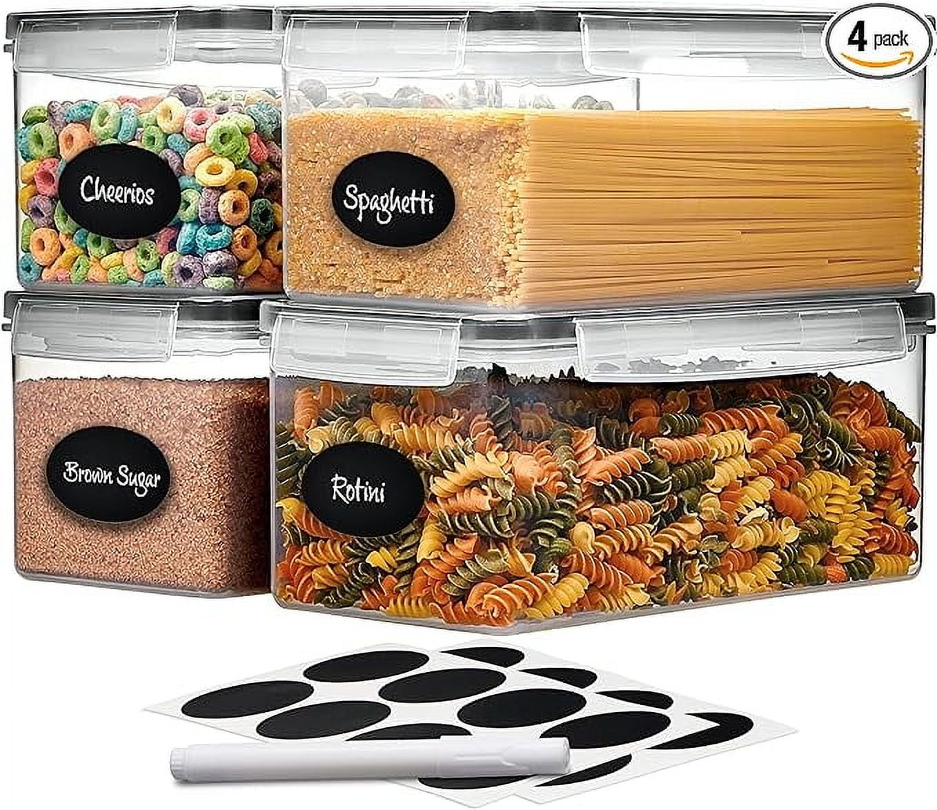 Clear BPA-Free Plastic Airtight Food Storage Jar Set