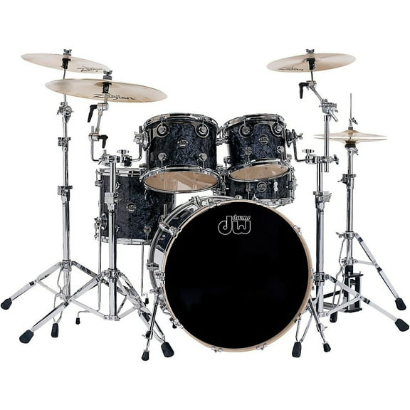 DW Performance Series 5-Piece Shell Pack Black Diamond Finish with Chrome Hardware