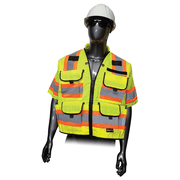 DW SitePro SITEGEAR Premium Surveyor Safety Vest [Class 3] Large Fluorescent Lime
