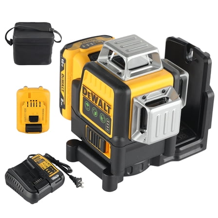 DW089LG 12-Line Green Beam Laser Level - 360 °   3-Side Coverage, 12V Li-Ion, Jobsite Ready for Any Task
