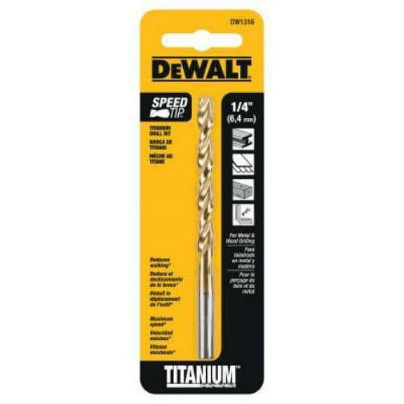 DW1316 1/4" Titanium Split Point Drill Bit