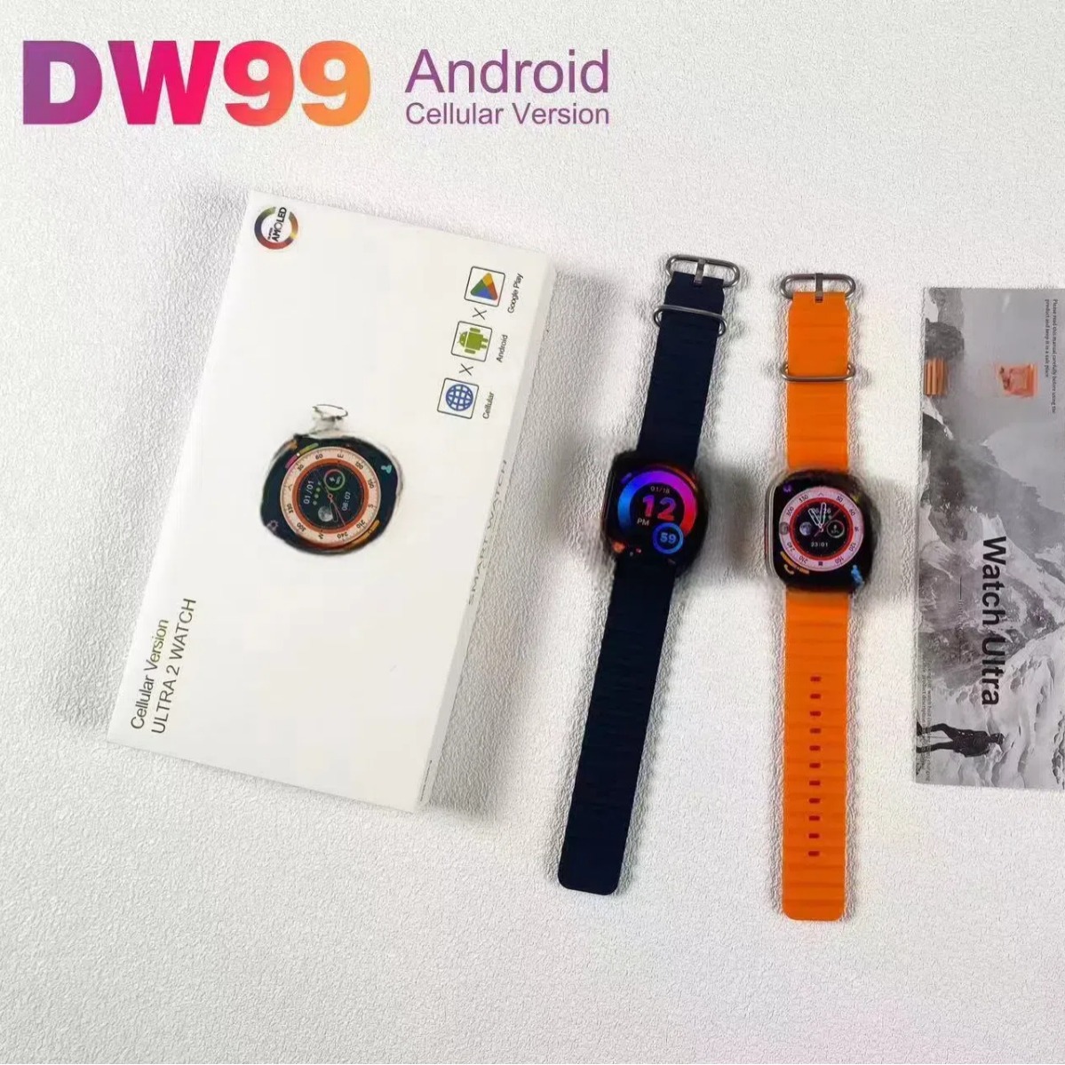 DW99 card smart watch front and rear dual camera rotating camera can be