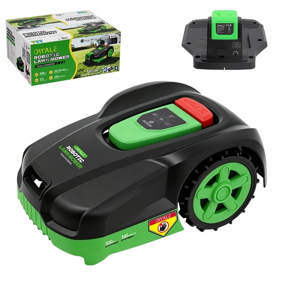DWALE Robotic Lawn Mower, 500 Square Meters (0.15 Acre), Smart App Control, Adjustable Cutting Height, IPX4 Protection Rating, Low Noise Operation