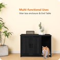 thumbnail image 1 of DWANTON Litter Box Enclosure, Cat Litter Box Furniture Hidden, with Scratching Mat, Wooden Cat Washroom Indoor, 31.5" L x 19.7" W x 21.7" H, Dark Gray, 1 of 8