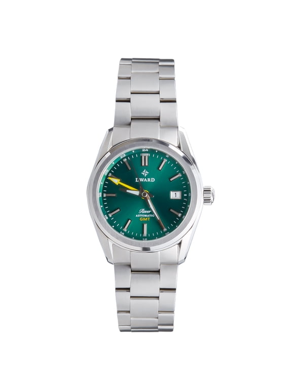 DWARD GMT Rover Automatic Watch with Dual Time Zone Function Sapphire Crystal, 316L Stainless Steel (Forest Green)