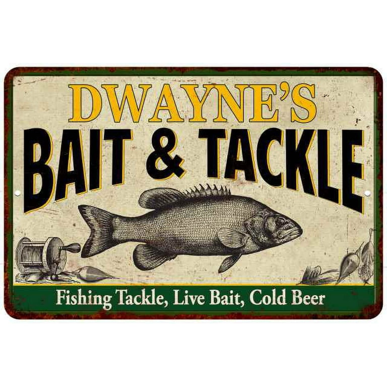 DWAYNE'S Bait & Tackle Sign 16 x 24 Matte Finish Metal