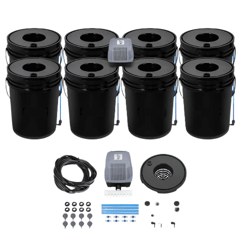 DWC Hydroponic System 5 Gal 8 Buckets Grow Kit for Leafy Vegetables