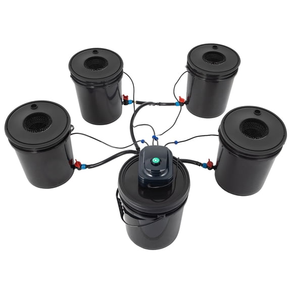 DWC Hydroponic System, 5 Gallon 5 Buckets, Deep Water Culture Growing Bucket, Hydropo