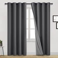 "DWCN Dark Grey Blackout Curtains 84"" 2 Panel Insulated Drape for