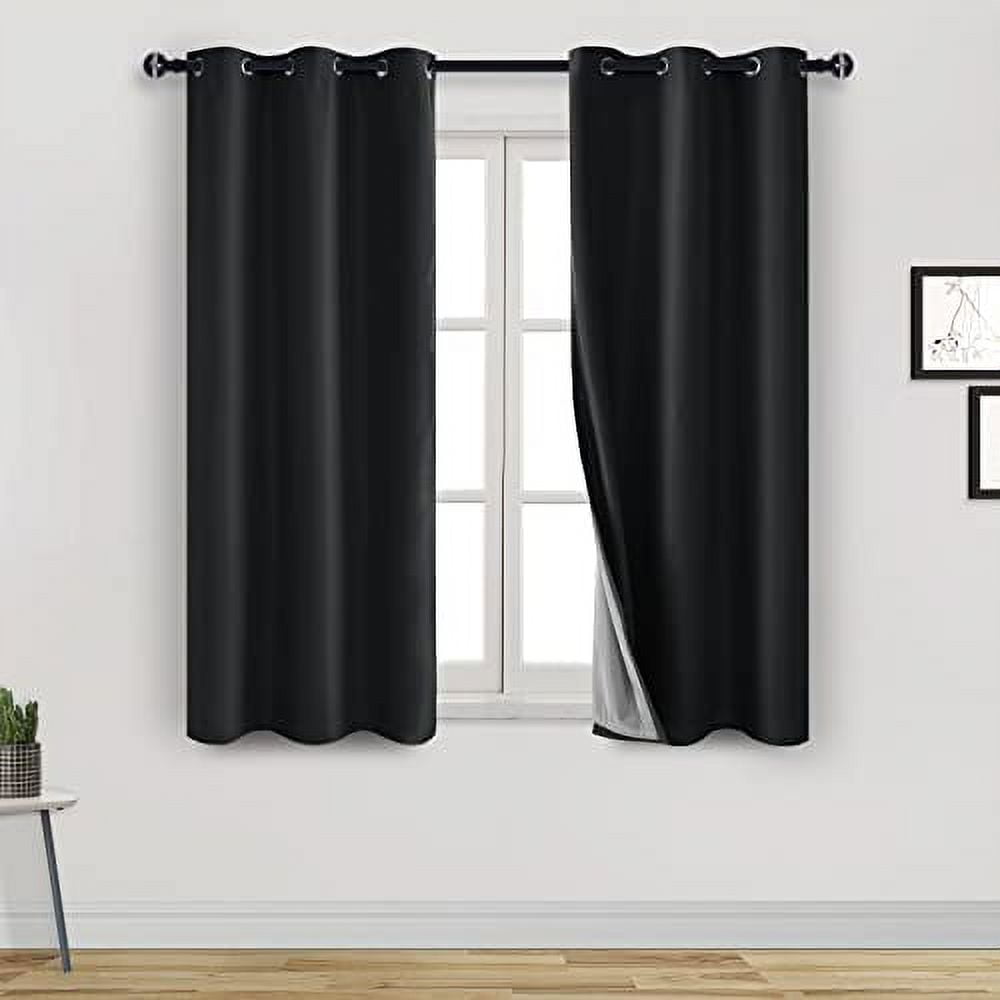 DWCN 100% Short Blackout Curtains 2 Panels Room Darkening Noise ...