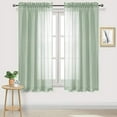thumbnail image 1 of DWCN Bean Green Sheer Curtains Semi Transparent Voile Rod Pocket Curtains for Bedroom and Living Room, 52 x 63 inches Long, Set of 2 Panels, 1 of 6