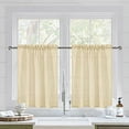 thumbnail image 1 of DWCN Beige Sheer Curtains for Kitchen Windows - Rod Pocket Semi Transparent Voile Tier Curtains for Bedroom, Living Room, Farmhouse, 36 x 36 inches Long, Set of 2 Panels, 1 of 6