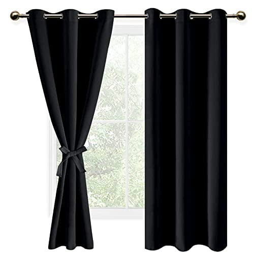 DWCN Room Darkening Blackout Curtains Thermal Insulated Grommet Window Curtain For Bedroom