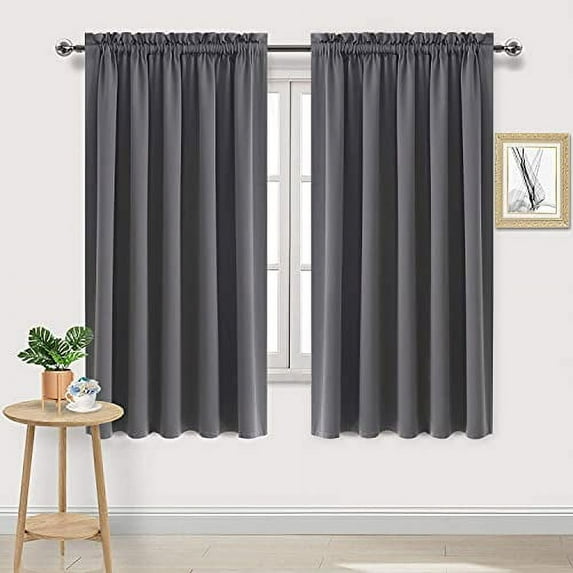 DWCN Blackout Curtains for Bedroom – Rod Pocket Thermal Insulated Noise Reducing Noise Reducing Drapes for Living Room, W 60 x L 63 Inch, 2 Panels, Dark Grey