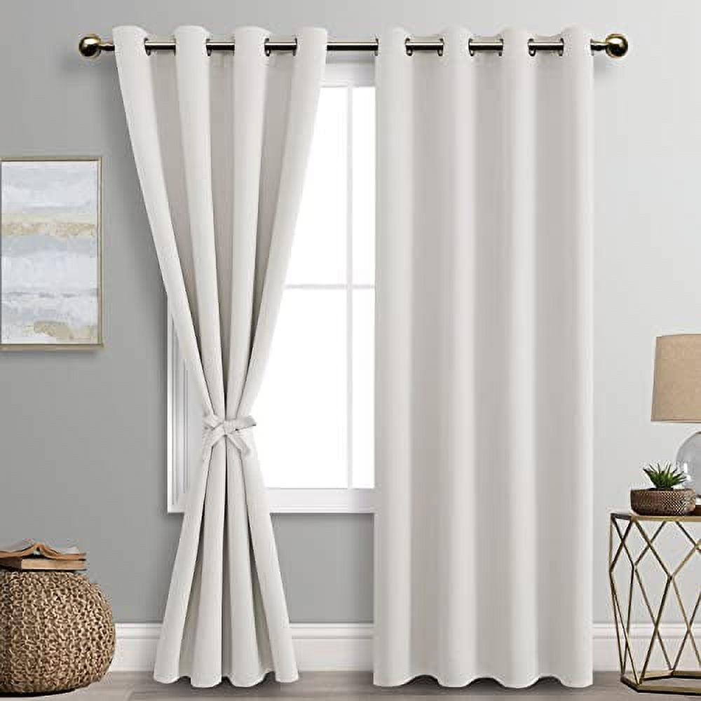 DWCN Blackout Curtains For Bedroom With Tiebacks - Room Darkening ...