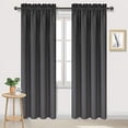 thumbnail image 1 of DWCN Blackout Curtains Room Darkening Thermal Insulated Bedroom Curtains Window Curtain Panels, 42 x 84 inches Long, Set of 2 Dark Grey Rod Pocket Drapes, 1 of 5
