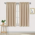 thumbnail image 1 of DWCN Blackout Curtains Room Darkening Thermal Insulated Bedroom Curtains Window Curtain Panels, 52 x 63 inches Long, Set of 2 Beige Rod Pocket Drapes, 1 of 5