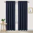 thumbnail image 1 of DWCN Blackout Curtains Room Darkening Thermal Insulated Bedroom Curtains Window Curtain Panels, 52 x 84 inches Long, Set of 2 Navy Rod Pocket Drapes, 1 of 5