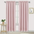 thumbnail image 1 of DWCN Blackout Curtains – Thermal Insulated, Energy Saving & Noise Reducing Bedroom and Living Room Curtains, Blush Pink, W 52x L 95 Inch, Set of 2 Rod Pocket Curtain Panels, 1 of 5