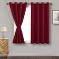 thumbnail image 1 of DWCN Blackout Curtains with Tiebacks - Thermal Insulated Privacy Protection Grommet Window Curtains for Living Room Bedroom, 52 x 54 inch Length, Burgundy, Set of 2 Panels, 1 of 7